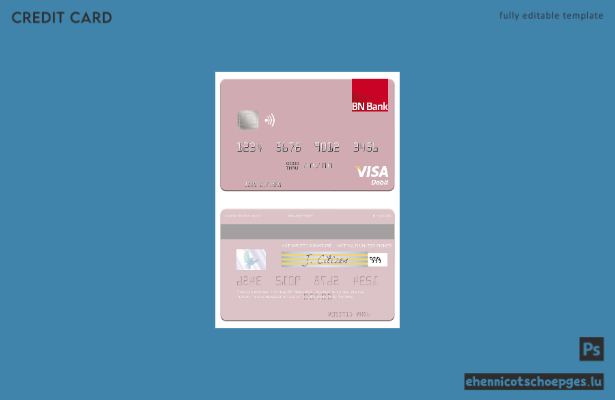 Beispielvorschau der Visa-Debitkarte der norwegischen BN Bank ASA